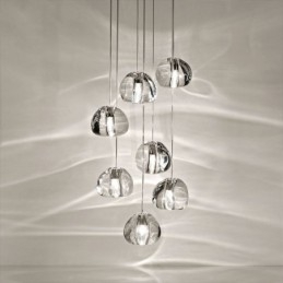 Modern Crystal Cluster Pendant Light Unique Crystal Lamp Shade Duplex Stair