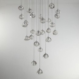 Modern Crystal Cluster Pendant Light Unique Crystal Lamp Shade Duplex Stair