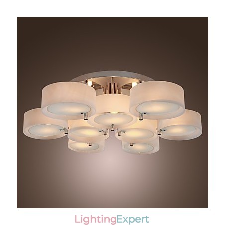 Modern Contemporary Chrome Metal Chandelier Flush Mount Modern Contemporary Chrome Metal Chandelier Flush Mount