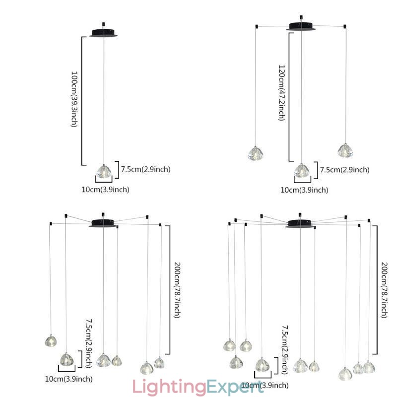 Modern Pendant Light Crystal Chandelier Light Home Lighting Lamp
