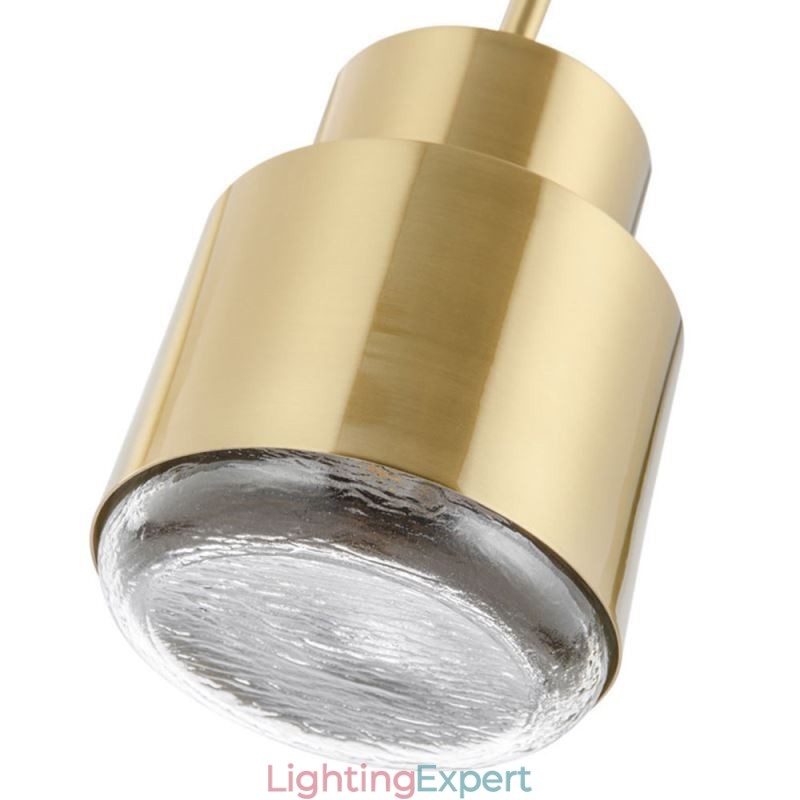Postmodern Glass Pendant Light Golden Cylinder Lamp Bright Lighting Light