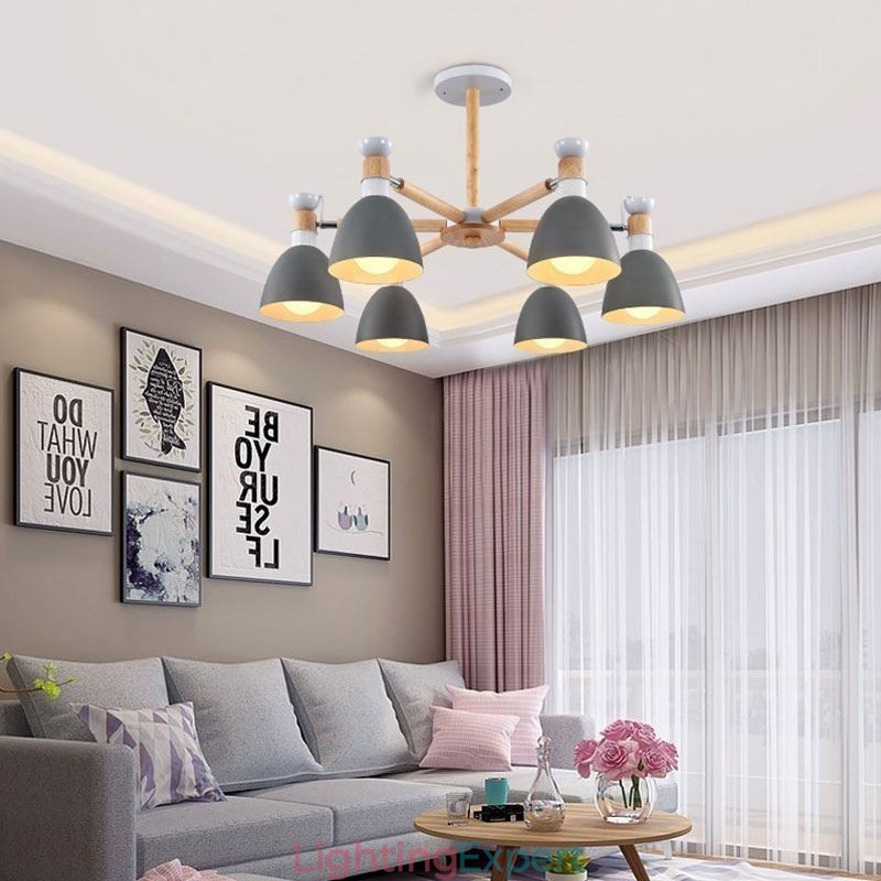Nordic Macaron Pendant Light Creative Wood Chandelier