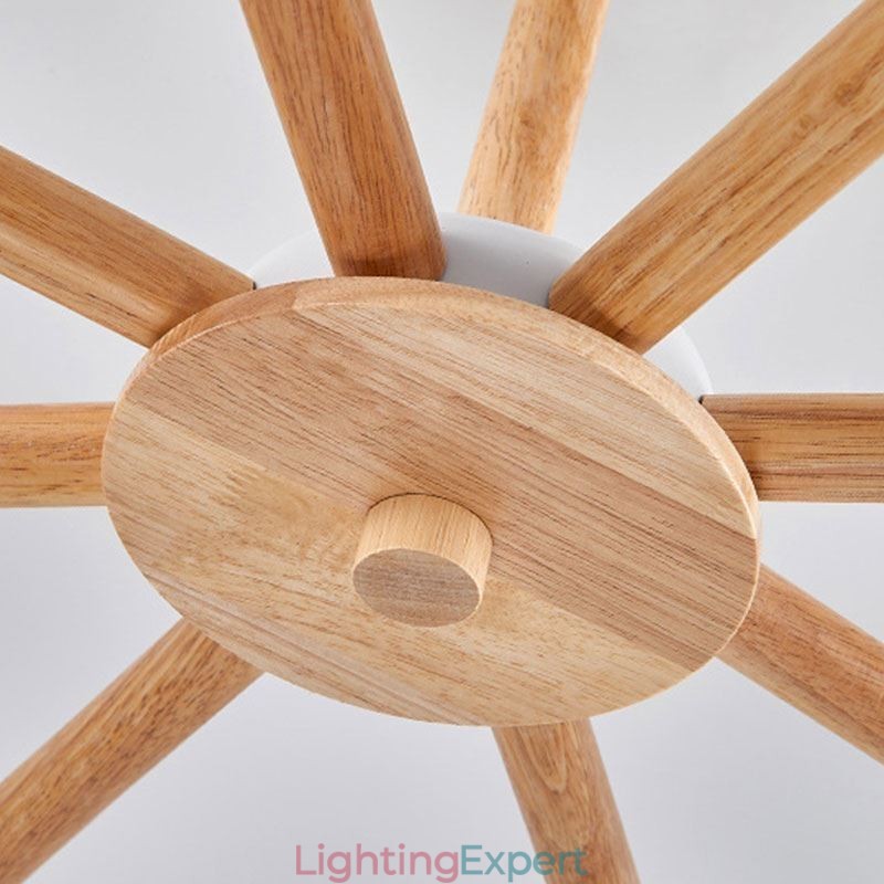 Nordic Macaron Pendant Light Creative Wood Chandelier