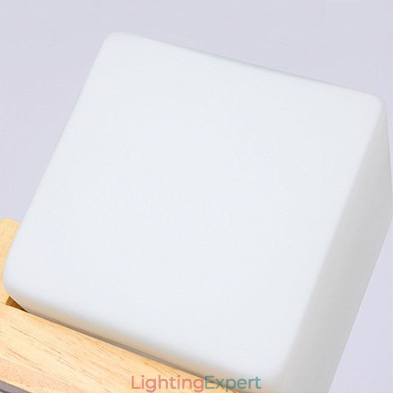 Nordic Wood Pendant Light Glass Lampshade Chandelier
