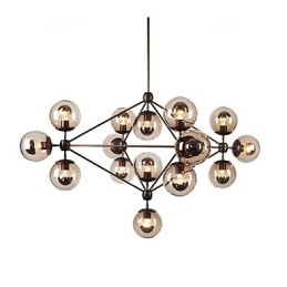 Chandelier 15 Lights Glass Ball Lights Retro Outdoors Garage Metal