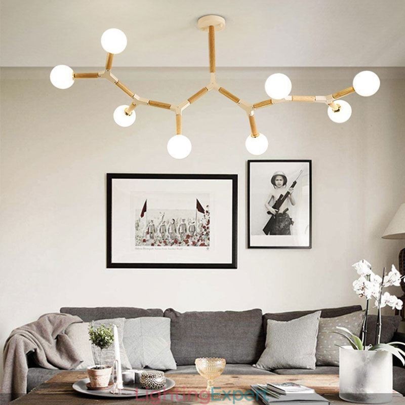 Nordic Magic Bean Pendant Light Creative Wooden Lighting