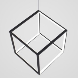 Black Pendant Light Geometric Cube Lighting