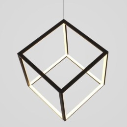 Black Pendant Light Geometric Cube Lighting