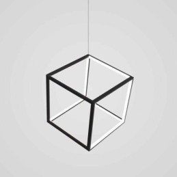Black Pendant Light Geometric Cube Lighting