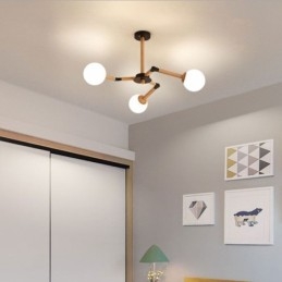Nordic Magic Bean Pendant Light Creative Wooden Light Fitting