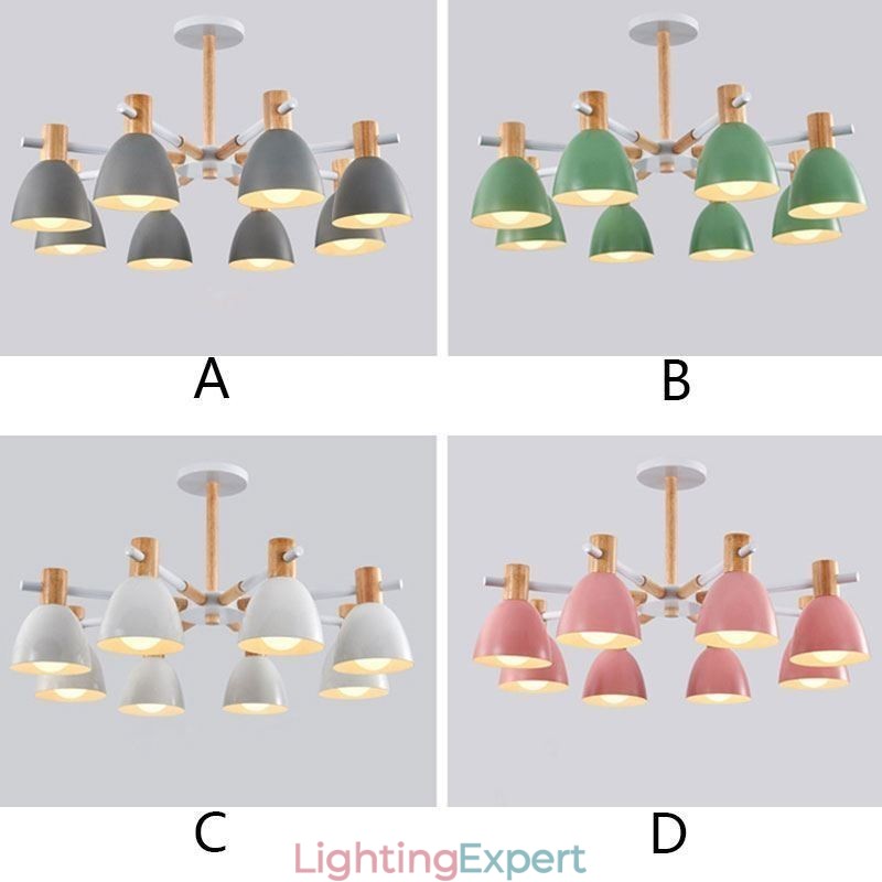 Modern Simple Macaron Pendant Light Creative Wooden Lighting