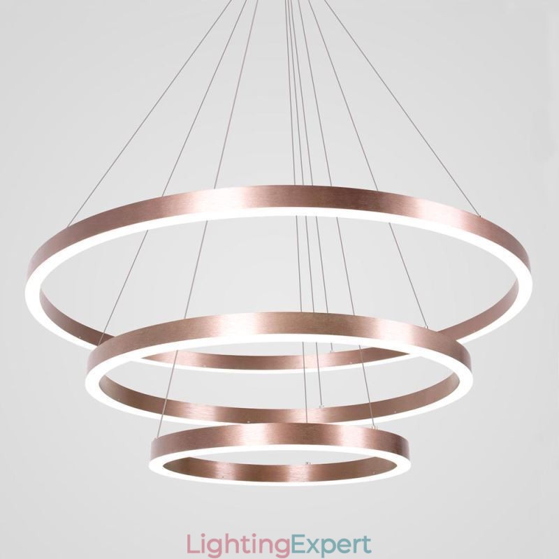 Pendant Light Drawing Craft 3 Rings Lamp 80+60+40cm
