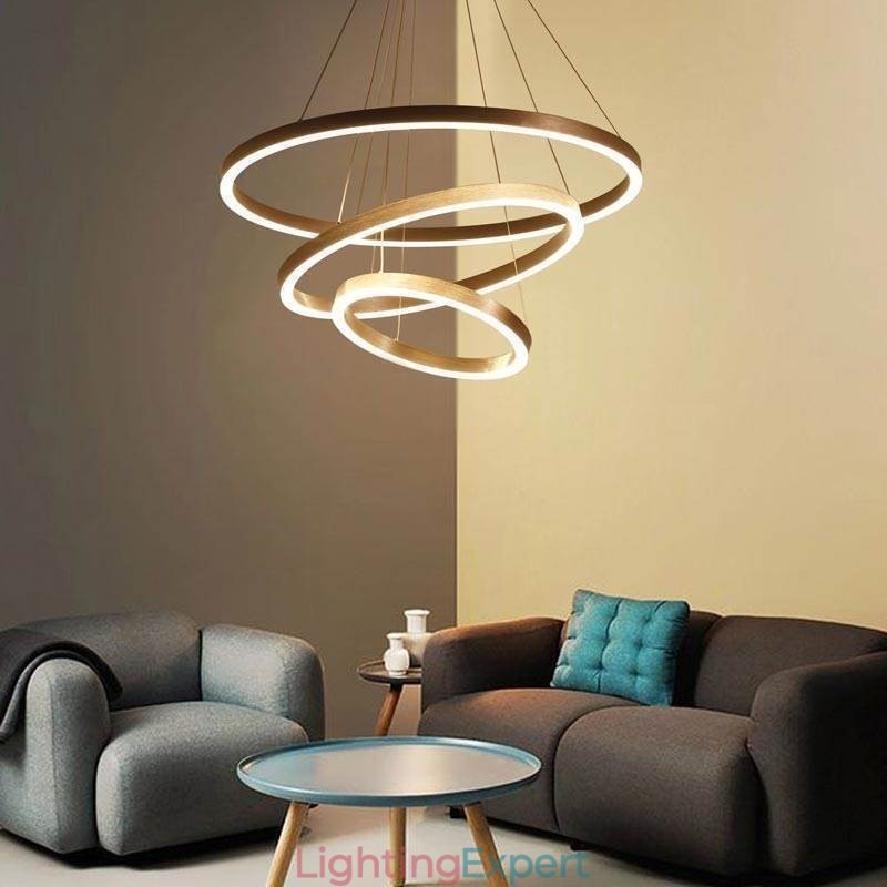 Pendant Light Drawing Craft 3 Rings Lamp 80+60+40cm