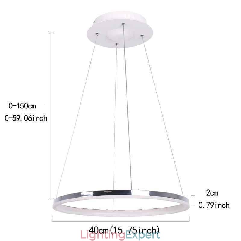 Modern Pendant Light Acrylic Circle Lamp 40cm