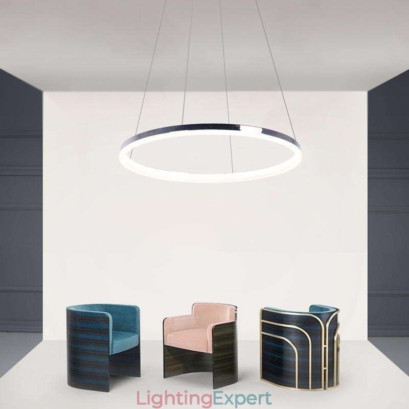 Modern Pendant Light Acrylic Circle Lamp 40cm