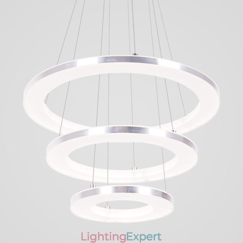 Modern Pendant Light Acrylic 3 Rings Lamp 40+30+20cm