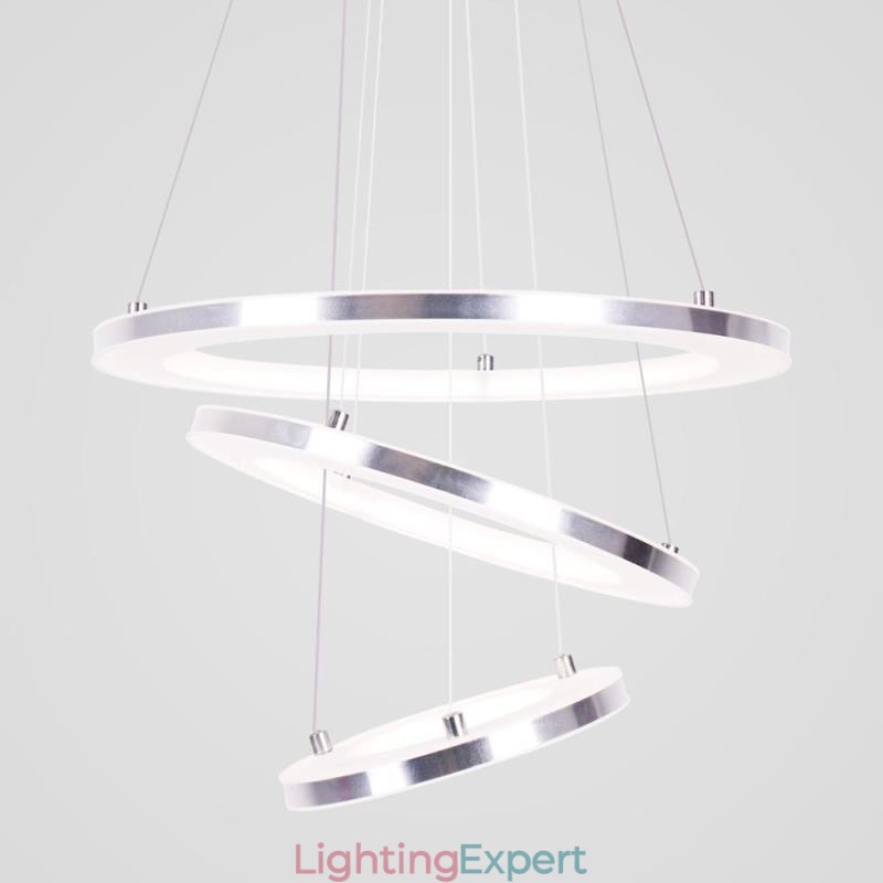 Modern Pendant Light Acrylic 3 Rings Lamp 40+30+20cm