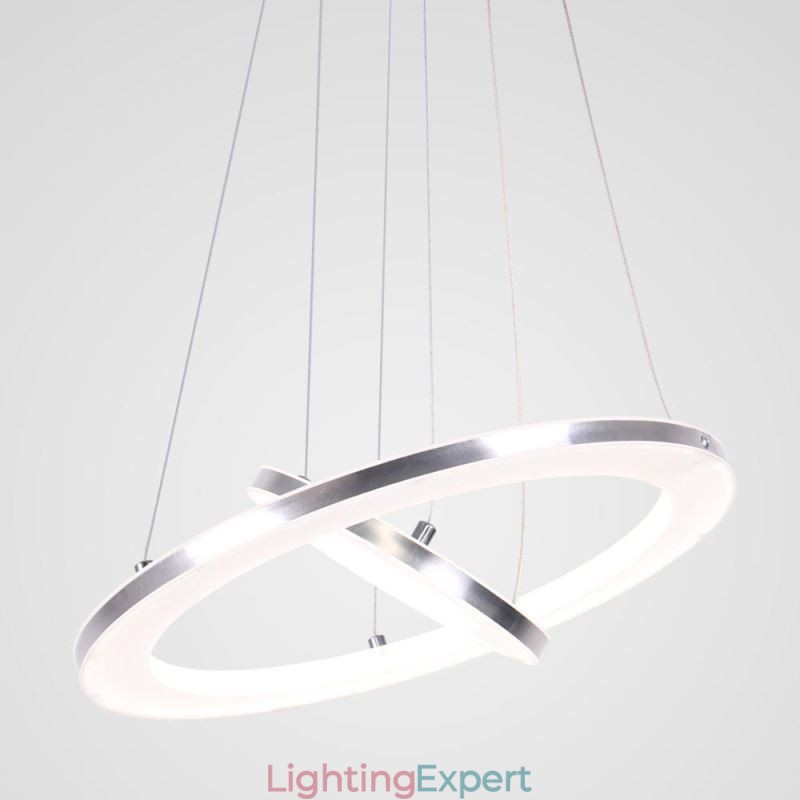 Modern Pendant Light Acrylic 2 Rings Lamp 40+20cm