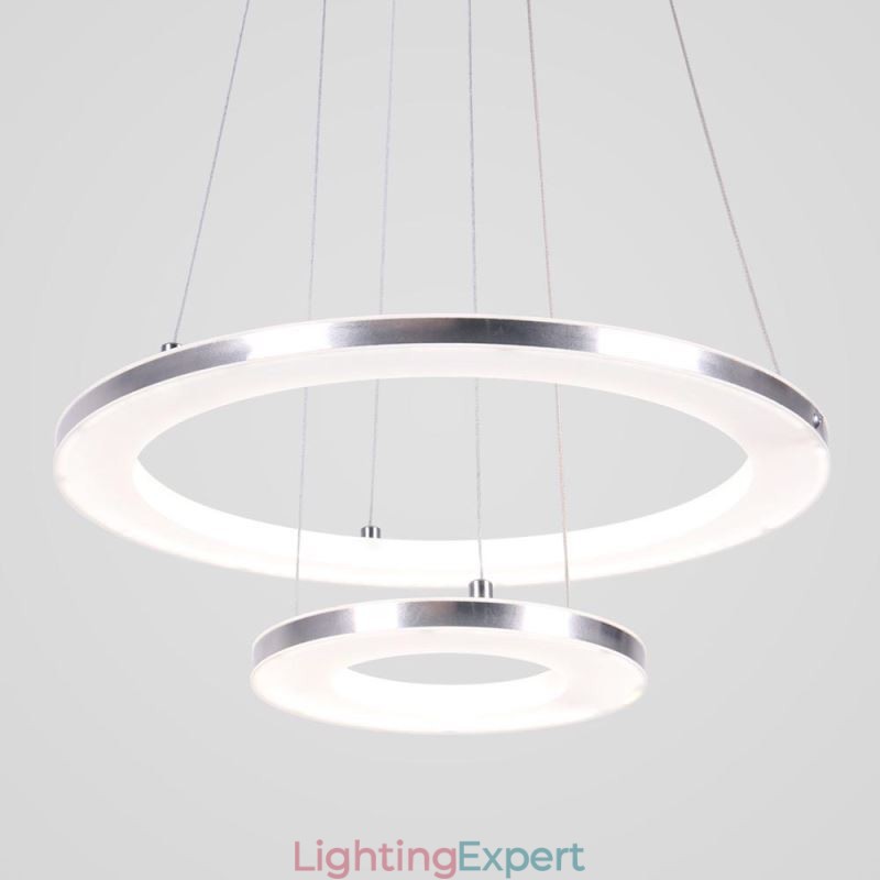 Modern Pendant Light Acrylic 2 Rings Lamp 40+20cm