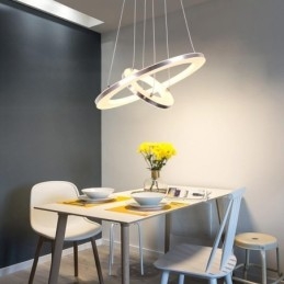 Modern Pendant Light Acrylic 2 Rings Lamp 40+20cm