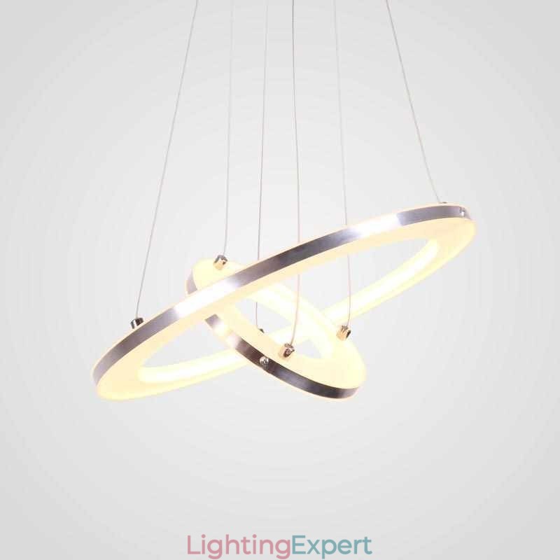 Modern Pendant Light Acrylic 2 Rings Lamp 40+20cm
