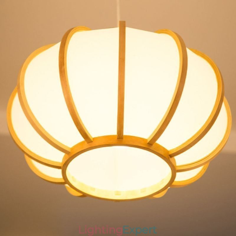 Creative Japanese Bamboo Pendant Light Modern Simple Pendant Light Tearoom Round Light