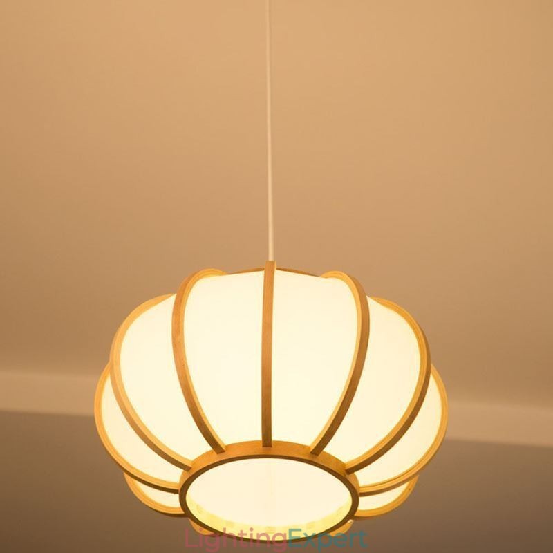 Creative Japanese Bamboo Pendant Light Modern Simple Pendant Light Tearoom Round Light