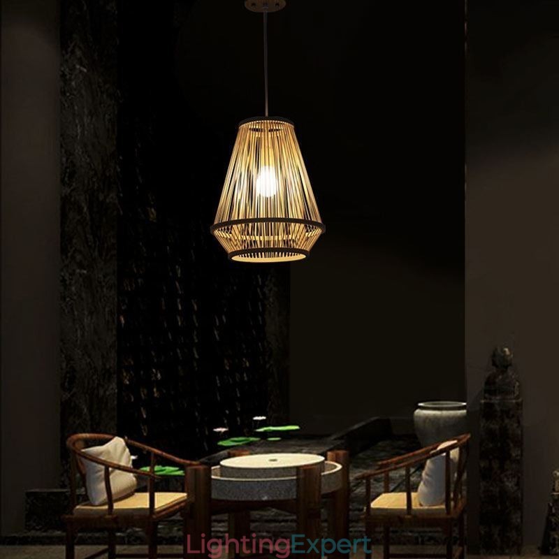 Bamboo Woven Bedside Pendant Light