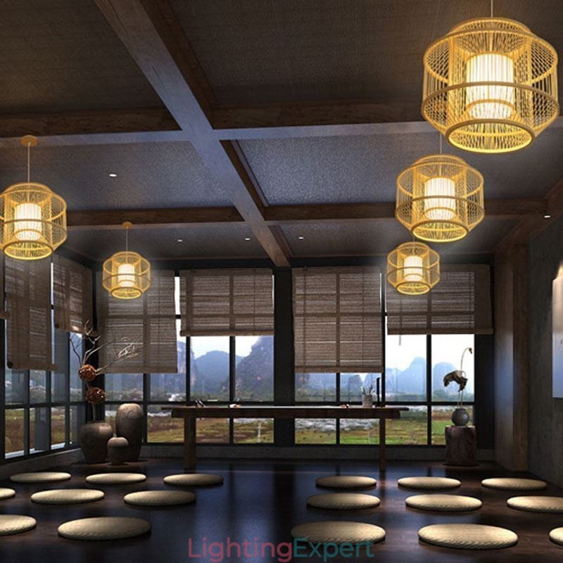 Lantern Bamboo Pendant Light Creative Japanese Pendant Light