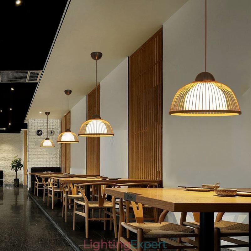 Modern Simple Downward Pendant Light Special Bamboo Pendant Light Bedside Lighting