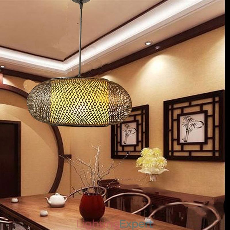 Decorative Bamboo Pendant Light Visual Comfort