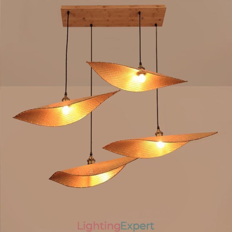 Creative Leaf Pendant Light Contemporary Bamboo Pendant Light Tearoom Lighting