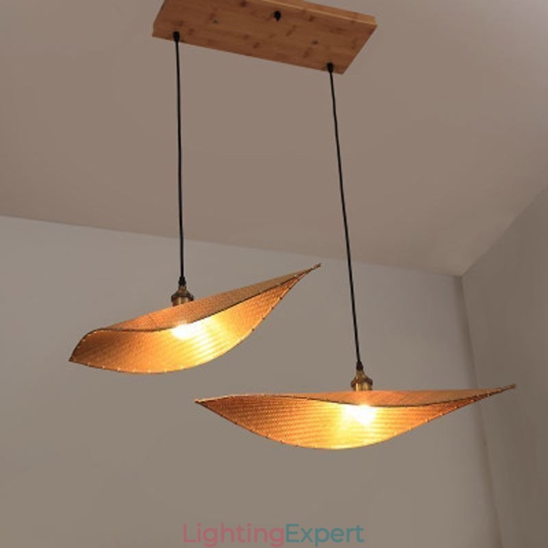 Creative Leaf Pendant Light Contemporary Bamboo Pendant Light Tearoom Lighting
