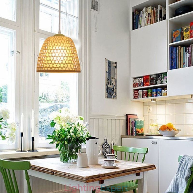 Visual Comfort Dome Bamboo Pendant Light