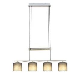 Modern 4 Light Pendant Light With Fabric Shade Adjustable Height