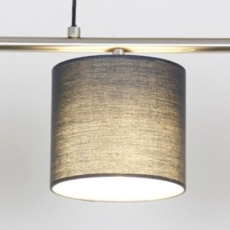 Modern 4 Light Pendant Light With Fabric Shade Adjustable Height