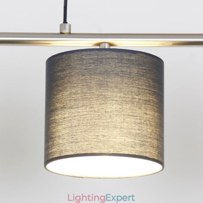 Modern 4 Light Pendant Light With Fabric Shade Adjustable Height