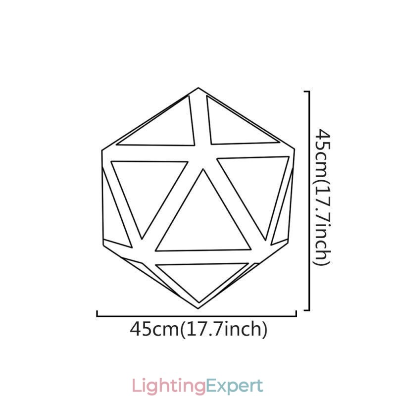 Geometric Pendant Light Diamond Shaped 3D Translucent Design