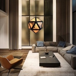 Geometric Pendant Light Diamond Shaped 3D Translucent Design