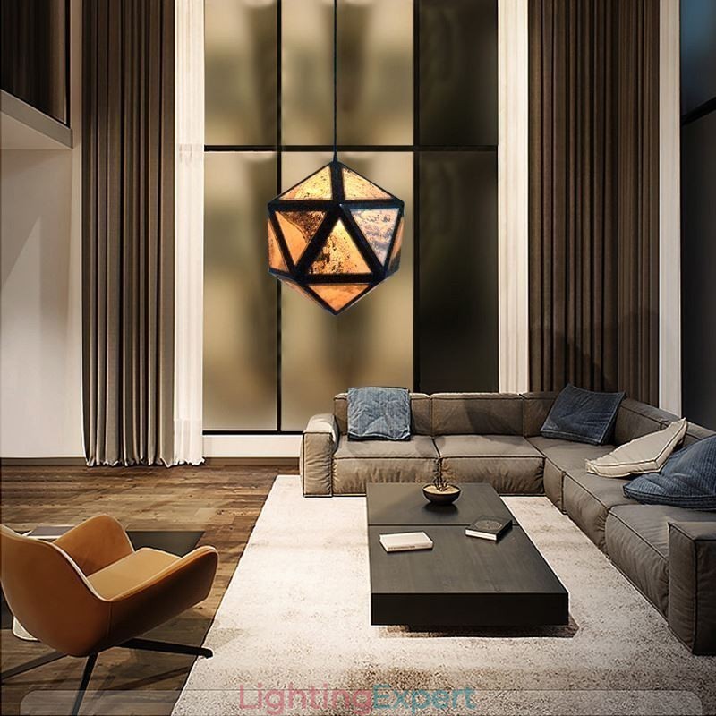 Geometric Pendant Light Diamond Shaped 3D Translucent Design