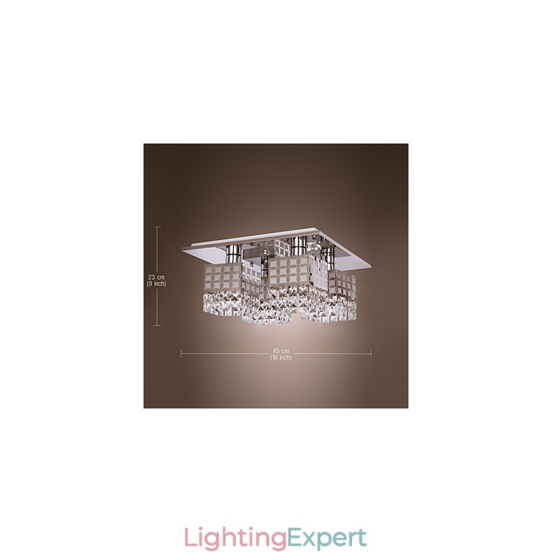 Chandelier Modern Crystal Stainless Living 4 Lights
