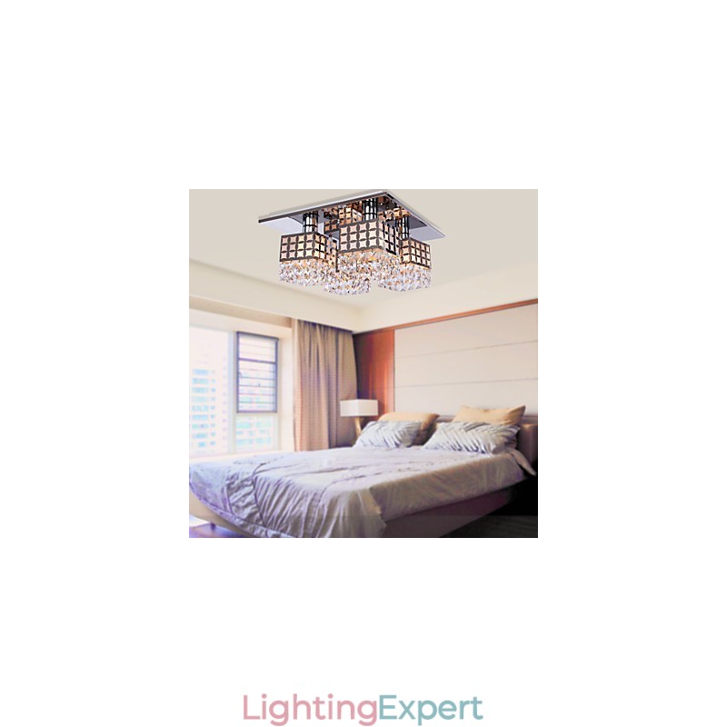 Chandelier Modern Crystal Stainless Living 4 Lights