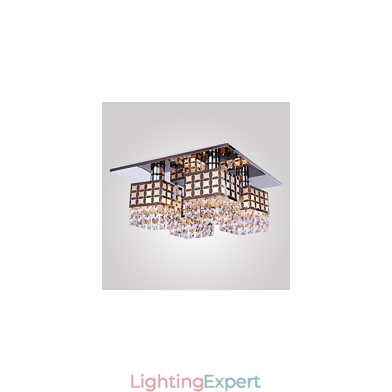 Chandelier Modern Crystal Stainless Living 4 Lights