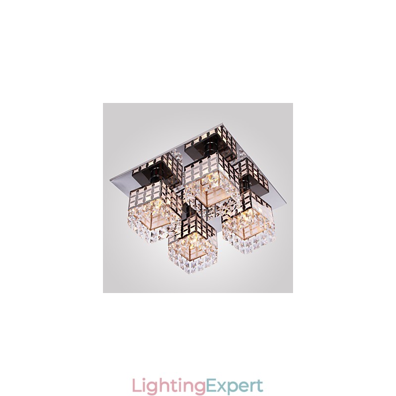 Chandelier Modern Crystal Stainless Living 4 Lights