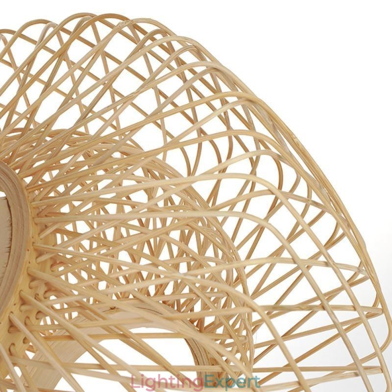 Retro Double Layer Ceiling Lamp Handwoven Bamboo Lampshade Ceiling Light