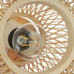 Retro Double Layer Ceiling Lamp Handwoven Bamboo Lampshade Ceiling Light