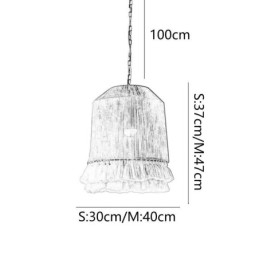 Rustic Pendant Light Bohemian Style Hemp Rope Tassel Ceiling Light