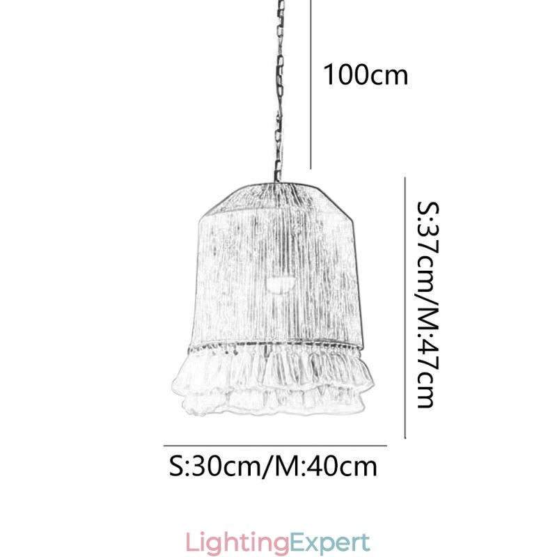 Rustic Pendant Light Bohemian Style Hemp Rope Tassel Ceiling Light
