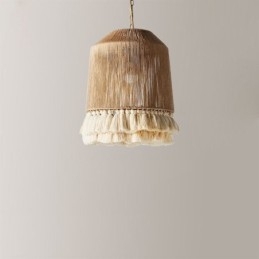 Rustic Pendant Light Bohemian Style Hemp Rope Tassel Ceiling Light