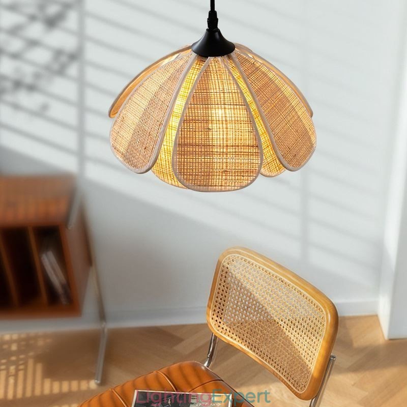 Rattan Pendant Light Retro Rattan Ceiling Light
